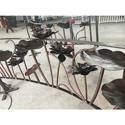 China JURUI Factory Direct Sale Modern Elegant Wrought Iron / Flower Aluminum Fence for sale