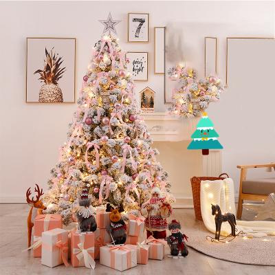 China Wholesale Different Style and Different Size Christmas Gift Box Pink Set Decoration White Assembled Artificial Christmas Tree for sale