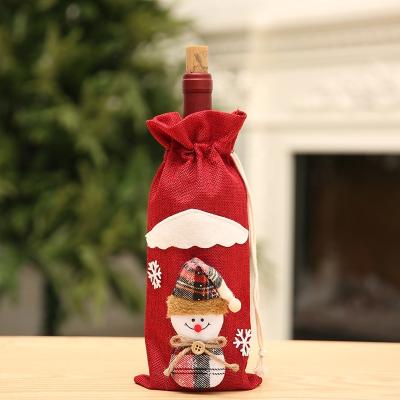 China 2021 Christmas New Year Christmas Wine Bottle Bag Christmas Table Decoration for sale