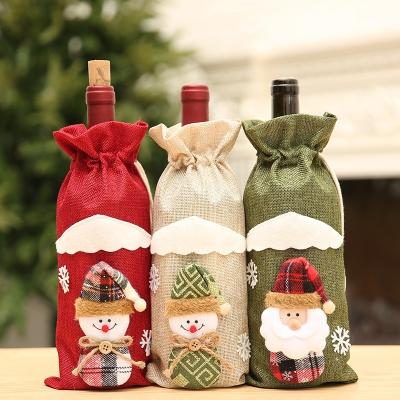 China Christmas Merry Christmas Decor Wine Bottle Cover Christmas Decorations Wine Bottle Cover Christmas Wine Bottle Cover for Home for sale