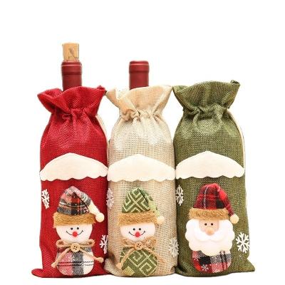 China 2021 Christmas new year Christmas table decoration champagne wine bottle bag for sale