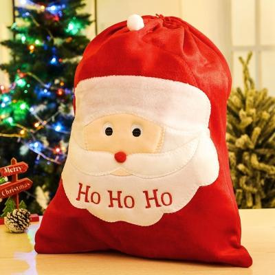 China Christmas Factory Wholesale 30cm-70cm Large Velvet Gift Christmas Santa Bags for sale