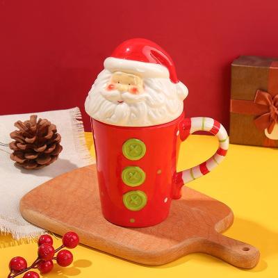 China Christmas Cartoon Coffee Cups Sustainable Cute Christmas Fast Delivery Ceramic Mug for sale