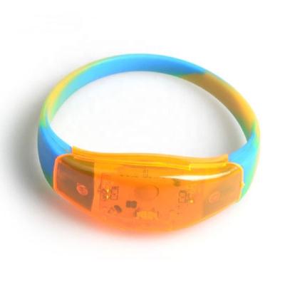 China Sound Trigger Wristband / Motion Sensor Led Wristband 2022 Fashion Color Changing Wristband Flashing Motion Sensor Activated Waterproof Lead Silicone Wristband For Halloween Colorful for sale