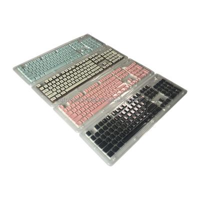 China Universal Multi-colors PBT Keycaps Double Shots Laser Cutting ABS PBT PC Keycaps 87/104 Keys Suspended Key Cap For Mechanical Keyboard for sale