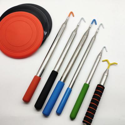 China Outdoor Telescopic Stainless Steel Disc Golf Pointer Pole Pole With Hook For Golf Game for sale