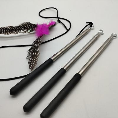 China Viable Custom Telescoping Stainless Steel Cat Flirt Pole With Grommet For Flirt Dog Pole for sale