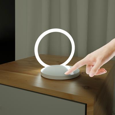 China Modern Round 15W Mobile Phone Wireless Charger with LED Desk Table Lamp Night Light for Bedroom Reading Living Room Home Office for sale