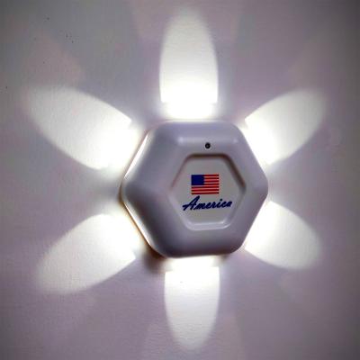 China Modern Hexagon Motion Sensor Night Light Wall Lamp Motion Activated Auto Sensing Night Lights for Kitchen Hallway Stairs Home Bathroom for sale