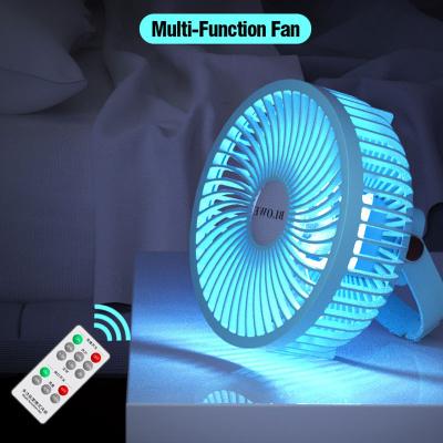 China Remote Control Charging Method Mini Portable Hotel Fan USB Rechargeable Type C With Led Light Lamp For Home Office School Camping Gifts for sale