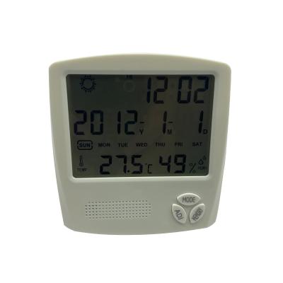 China Widely Multi-Function Portable Electronic Indoor Outdoor Hygrometer Humidity Temperature Meter With Watch for sale