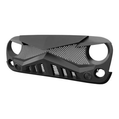 China ABS Front Black HAWKE Grille Guard With Mesh Plastic Insert For 07-18 Jeep Wrangler JK JKU for sale