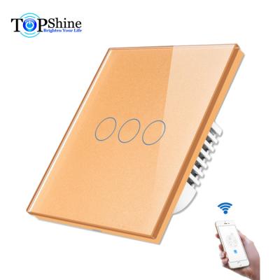 China Topshine New Alexa Enabled 3 Band waterproof high quality wifi touch switch for Wifi APP remote control for sale