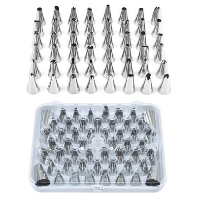 China Best Viable Selling Cake Icing Baking Nozzle 52 Pieces DIY Icing Tube Nozzle Set Reusable Cake Decorating Tool for sale