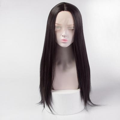 China Touch up face European and American female synthetic ladies long midsection chemical fiber matte hair synthetic wig styling wig for sale