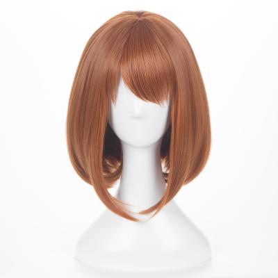 China The Other Japanese Anime My Hero Academia Liri Ochako Cosplay Wig Short Hair Bob Head Cover Fluffy Hairpiece for sale