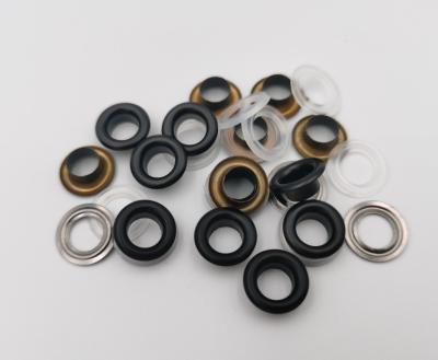 China Custom decoration10mm nickel free rubber coated matte black brass metal grommets for curtains for sale