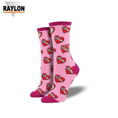 China Raylon-0397 antibacterial pink socks for sale