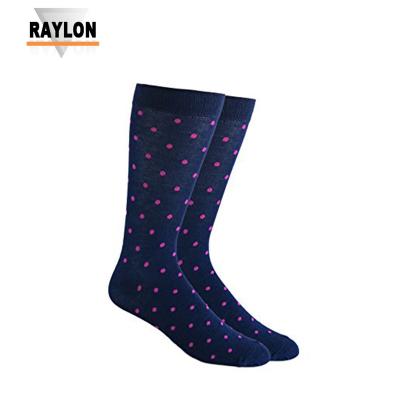 China Raylon-0323 Mens Navy Blue Crew Socks Antibacterial for sale