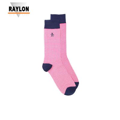 China Raylon-0331 Antibacterial Pink Mens Dress Socks Pink Dress Socks For Men for sale