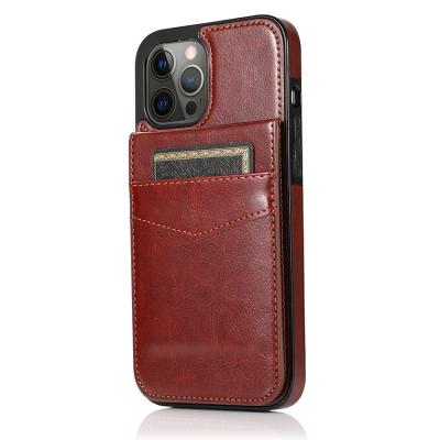 China New Hot Sale Shockproof Ra Do Premium Pure Leather PU Leather Cell Phone Case For Grade Color Kickstand Card Slot For iphone13 max pro for sale