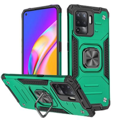 China Back Cover Case Kickstand Car Mount Holder Mobile Phone Accessories Shockproof Protective Shockproof Cover For Oppo Reno 4 5 for sale