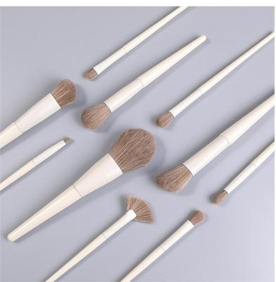 China Angular Blush 10pcs Hot Selling Cheap Plastic Handle Soft Fiber Hair Luxury Private Label Other Makeup Brushes Set for sale