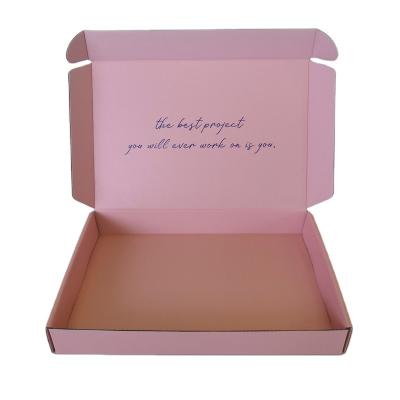 China Recyclable Customized swimwear underwear Corrugated Cardboard small luxury mailer shipping boxes pink for sale