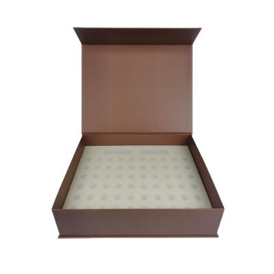 China Recyclable Custom craft paper rigid paper box with matte film flocking EPE gold foil magnetic Book style boxes for sale