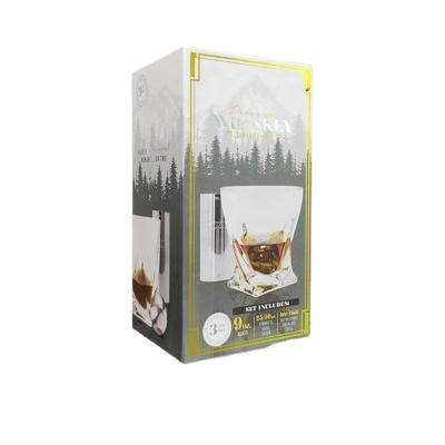 China Recyclable Wine Beer whiskey glass set packaging gift box magnetic boxes custom with logo Hot stamping clamshell-type cardboard box for sale