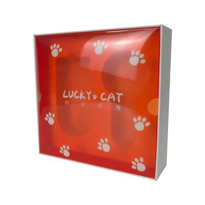 China Recyclable Custom PET Sliding two pieces lid and base box PVC Lid Gift Boxes For Present Printed Logo for sale