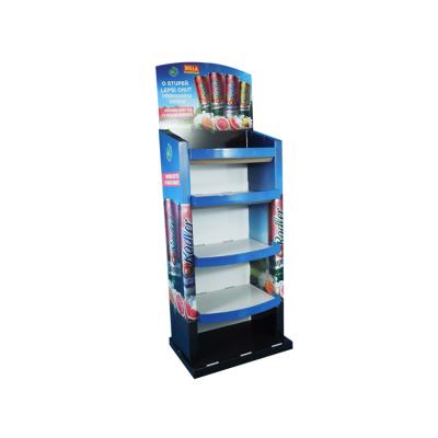 China Recycled Materials Retail Cardboard Red Bull Energy Drink Paper Display Stand for sale