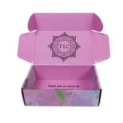 China Recycled Materials Gift Pink Cardboard Announcement Box Recycled Paper Packaging for sale