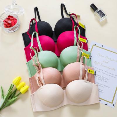 China Ropa libre de mujer Half Inner One Piece Seamless Thin Wire Bra QUICK DRY Breathable Padded Push Up Bra Lingerie Cup For Women for sale