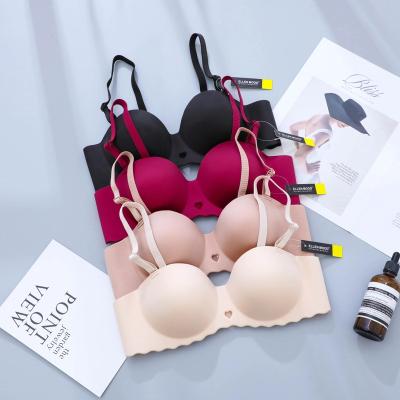 China QUICK DRY Lift Up Bra For Women One Piece No Cup Breathable Bra Wire Bra Half Cup Lingerie Thin Soft Padded Seamless Bras for sale