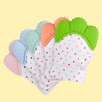 China 100% 2022 New Design Eco-friendly Bite Voice Toys Anti Eating BPA Free Food Grade Silicone Baby Hand Mitt Molar Type Teether for sale