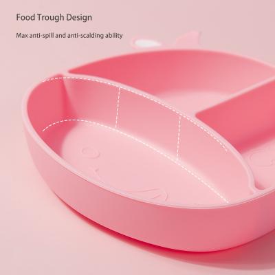 China Amazon Hot Selling Bib Spoon Customizable Bpa Free Silicone Free Baby Set Stocked Feeding Bowl Food Grade Silicone Baby Suction Bowl for sale