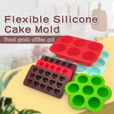 China Wholesale Different Type Stocked Silicone Chocolate Cake Tray Mold DIY Accessories Kitchen Tools Silicone Cake Baking Mold for sale