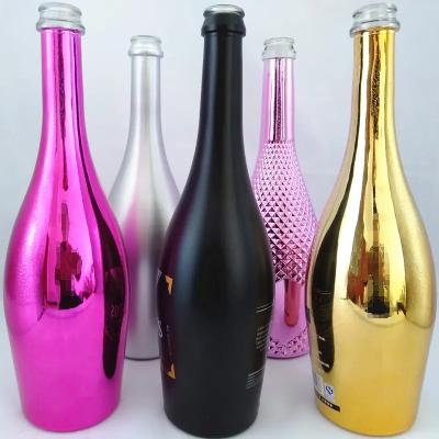 Cina Decal Surface Handling Bottiglia di vetro da 750 ml per champagne e rum a colori personalizzati in vendita