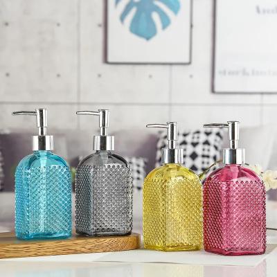 China Polka Dot Glass Bottle 500ml For Press Type Dispensing Of Hand Sanitizer And Emulsion for sale