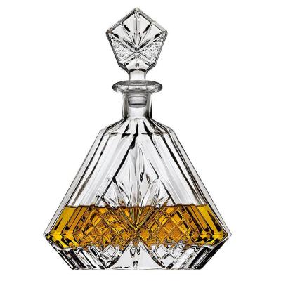 China Glass Whisky Bottle Base Material glass 750 ml Hermetic Glass Wine Bottle With Glass Lid for sale