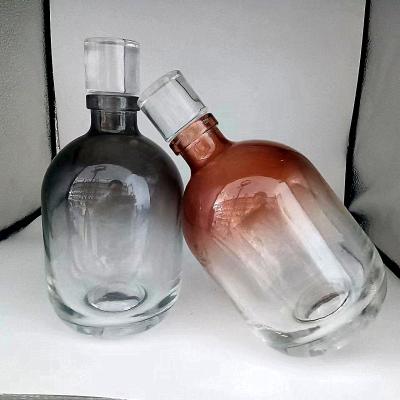 China Glass Collar Round 500ml Vodka Bottle for Customized Production and Sale for sale