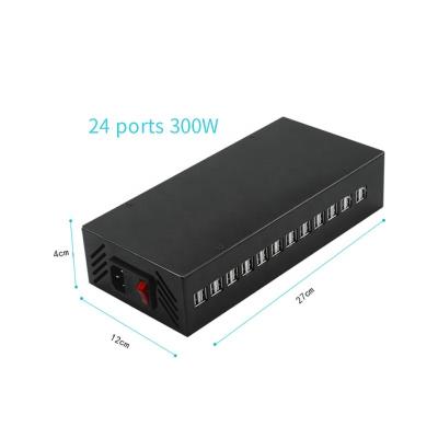 China Something you need to charge USB 300W USB Mobile Phone Left Smart Multi-port Accessory 24 Charger Desktop Charger Suitable for Mobile Gaming Studios for sale