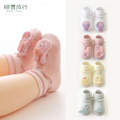 China 480-262 Baby Socks 12Double Light Weight Sweat-absorbent Cartoon Newborn Socks Breathable Cute Non-slip Babies Wooden Ear Socks for sale