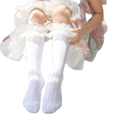 China 081 Wholesale High Quality QUICK DRY Children's Ruched Dance Socks Big Flower Ballet Lace Princess Socks for sale