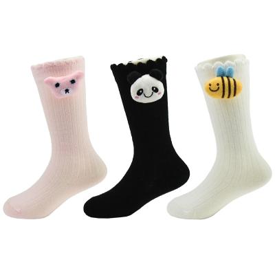 China Low moq 087# QUICK DRY sock winter cute cartoon animal head children's cotton knee-high socks combed children's socks wholesale for sale