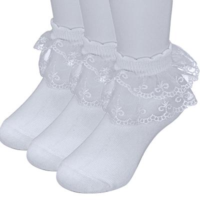 China Wholesale QUICK DRY baby kids pure color double lace crew socks mesh socks for children kids cotton mesh sock for sale