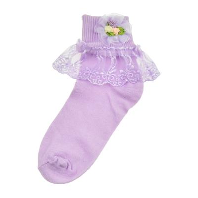 China 022# LP QUICK DRY children's socks tricolor flower lace flower lace baby princess baby socks thongs socks for sale