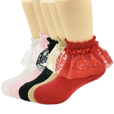 China A-286 Lp QUICK DRY Children's Dance Socks Princess Lace Premium Lace Socks 0-10 Baby Socks for sale