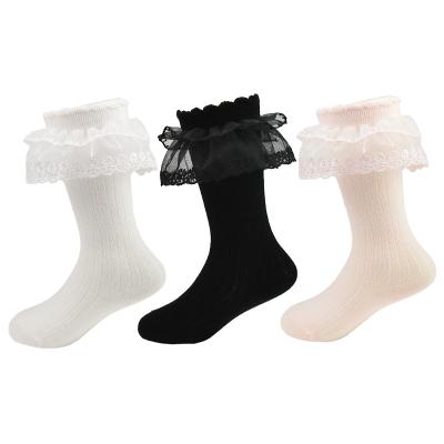 China 089#WR Baby Socks Newborn Infant Kid Princess QUICK DRY Lace Up Dance Socks Cotton Kids Floral Tendr Socks for sale